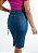 Saia Jeans midi  Detalhes em X na Lateral Lavado escuro  REF 104 - Imagem 3