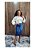 Saia Jeans Midi com detalhes nas laterais REF 202 - Imagem 1