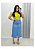 Saia Maxi Midi Jeans assimétrica lavado claro REf 000205 - Imagem 1