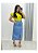 Saia Maxi Midi Jeans assimétrica lavado claro REf 000205 - Imagem 3
