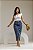 Saia Jeans Maxi Midi Helen lavado marmorisado Ref 268 - Imagem 2