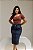 Saia Jeans Midi Mical com Aba na Vista - Imagem 1
