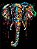 Pintura Numerada Elefante Psicodélico Tecido Pincéis e Tintas Ph9596 - Imagem 1