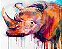 Pintura Numerada Rino Psicodélico Tecido Pincéis e Tintas Ph9649 - Imagem 1