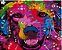 Pintura Numerada Cachorro Psicodélico Tecido Pincéis e Tintas X5284 - Imagem 1