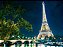 Pintura Numerada Torre Eiffel a Noite Tecido Pincéis e Tintas E786 - Imagem 1