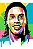 Pintura Numerada Ronaldinho R7 Tecido Pincéis e Tintas T109 - Imagem 1