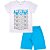 Conjunto Infantil Menino Awesome - Branco e Azul - Imagem 1