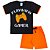Conjunto Infantil Menino Gamer - Preto e Laranja - Imagem 1