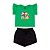 Conjunto Infantil Menina Turma Da Mônica Feliz - Verde e Preto - Imagem 1
