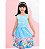 Vestido Infantil Drapeado com Laço e Lastex Baby Shark - Azul Bebê - Imagem 1
