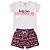Conjunto Infantil Menina Only Love - Branco, Preto e Rosa - Imagem 1