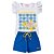 Conjunto Infantil Menina Farm Limões - Branco e Azul - Imagem 1