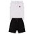 Conjunto Infantil Menino Regata Com Capuz Plaquinha - Branco e Preto - Imagem 1