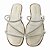 Sandália Rasteira ZigZag Strass - Creme - Imagem 3