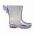 Bota Galocha Infantil Borboleta Lilás Alta - Incolor Prata Glitter - Imagem 3