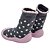 Meia Baby com Solado Pinguim - Rosa e Cinza - Imagem 4