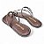 Sandália Rasteira Cruzada com Fivela Dourada - Marrom - Imagem 3