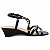 Sandália Anabela Média Cruzada com Spike - Preta - Imagem 2