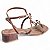 Sandália Salto Bloco com Lacinhos - Marrom - Imagem 3