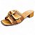 Tamanco Salto Médio Tressê com Laço - Caramelo - Imagem 1