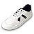 Tênis Cadarço Elástico com Detalhe Lateral - Branco Preto - Imagem 1