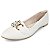 Sapatilha Bico Fino com Fivela Strass - Off White - Imagem 1