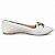 Sapatilha Bico Fino com Fivela Strass - Off White - Imagem 3