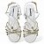 Sandália Meia Pata com Tiras Metalizadas - Off White e Ouro Light - Imagem 3