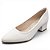 Scarpin Modare Comfort Salto Bloco Bico Fino - Off White - Imagem 1