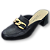 Mocassim Mule Comfort com Corrente - Preto e Dourado - Imagem 1