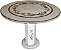 Mesa 0,80Ø  Em Mármore Crema Marfil em Mosaico Ref. 9227 - Imagem 1
