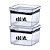 kit 2 Pote Hermético Quadrado Lumini Empilhável 480ml - Imagem 1