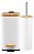 Kit Lixeira Retangular Tampa Bambu + Escova Sanitaria - Imagem 1