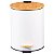 Lixeira C/ Pedal 5l Tampa Bambu Branco Banheiro Escritorio - Imagem 1