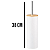 Kit Lixeira C Pedal 5l Tampa Bambu e Escova Sanitaria Branco - Imagem 2