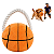 Bola de Basquete de Pelúcia para Cachorro com Puxador Brinquedo Pet Laranja - Imagem 1