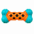 Brinquedo Mordedor para Cachorro Osso 13cm Interativo Pet Laranja - Imagem 1