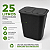 Lixeira Seletiva 25 Litros Preta 2 Compartimentos para Coleta Reciclagem - Imagem 5