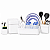 Kit Organiza Pia 5 Peças Escorredor Lixeira Dispenser Porta Talheres Branco - Imagem 1