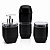 Kit Lavabo Diamante 3 Peças Porta Sabonete Escova Cotonete Preto - Imagem 1