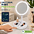 Espelho de Maquiagem LED Dupla Face 1X 10X Dobrável Touch USB Branco - Imagem 5