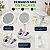 Espelho de Maquiagem LED Dupla Face 1X 10X Dobrável Touch USB Branco - Imagem 3