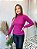 Blusa Gola Alta Canelada Rosa Fúcsia - Imagem 1