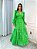 Vestido Pérola Longo de Laise Manga Bufante Verde Primavera - Imagem 6