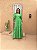 Vestido Pérola Longo de Laise Manga Bufante Verde Primavera - Imagem 3