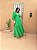Vestido Pérola Longo de Laise Manga Bufante Verde Primavera - Imagem 2