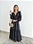Vestido Pérola Longo de Laise Manga Bufante Preto - Imagem 6