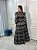 Vestido Glória Longo de Laise Bicolor Manga Bufante Preto - Imagem 4