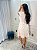 Vestido Glória Curto de Laise Bicolor Branco - Imagem 3